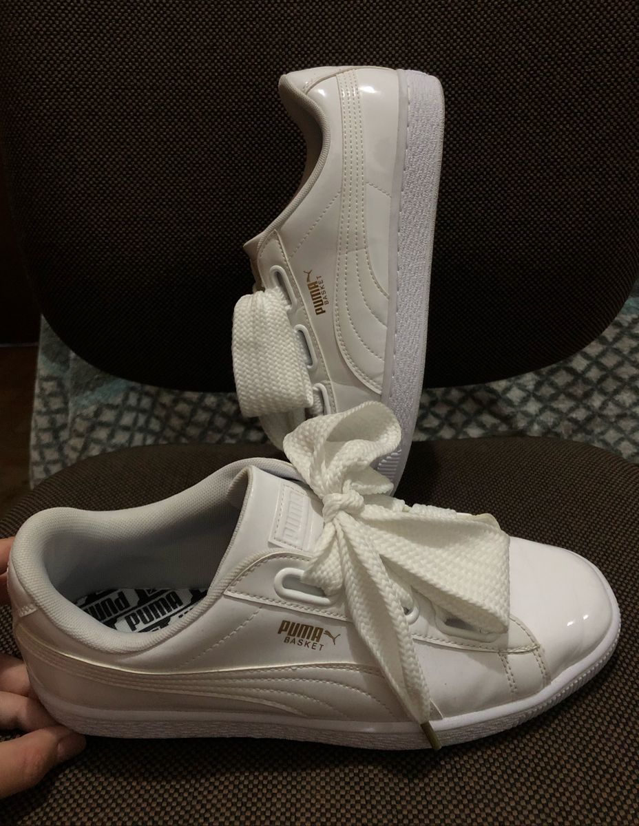 tenis puma laço branco