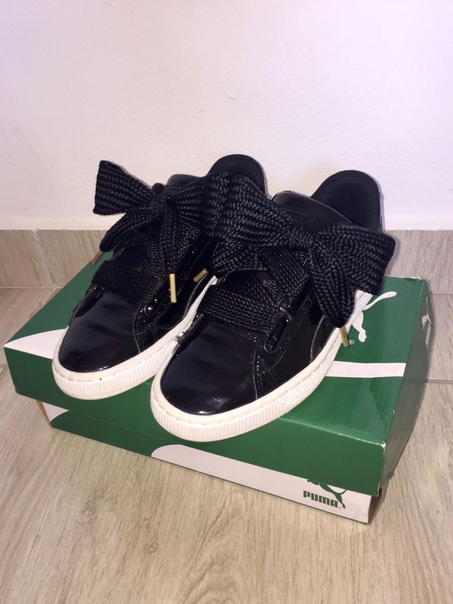 puma basket heart preto