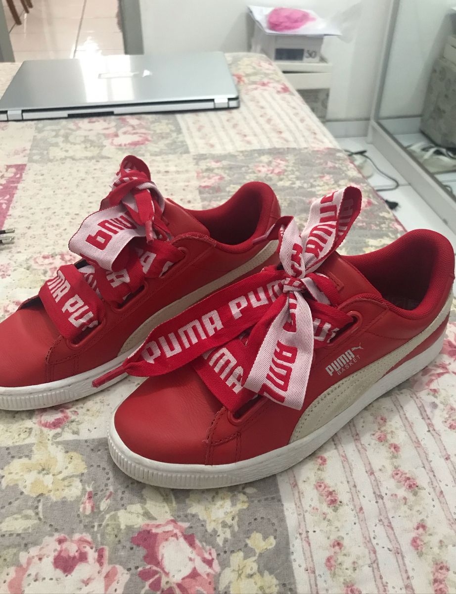 tenis puma basket heart vermelho