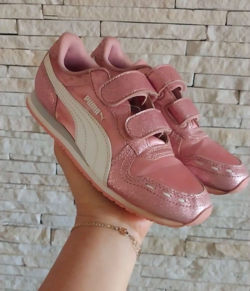 Tênis Puma Cabana Racer Glitter V Ps Rosa 32 | Calçado Infantil para ...
