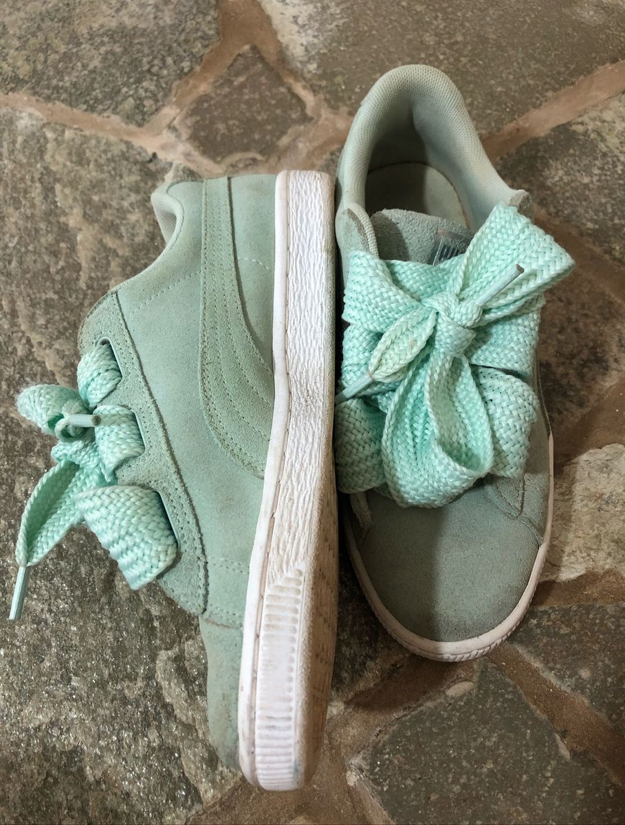 Tênis Puma Cadarço Grosso Suede Verde Água | Tênis Feminino Puma Usado ...
