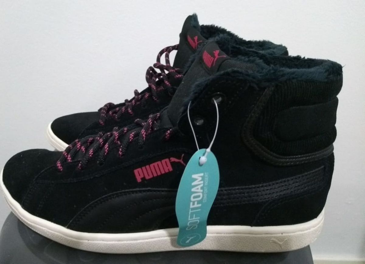 tenis puma feminino cano alto preto