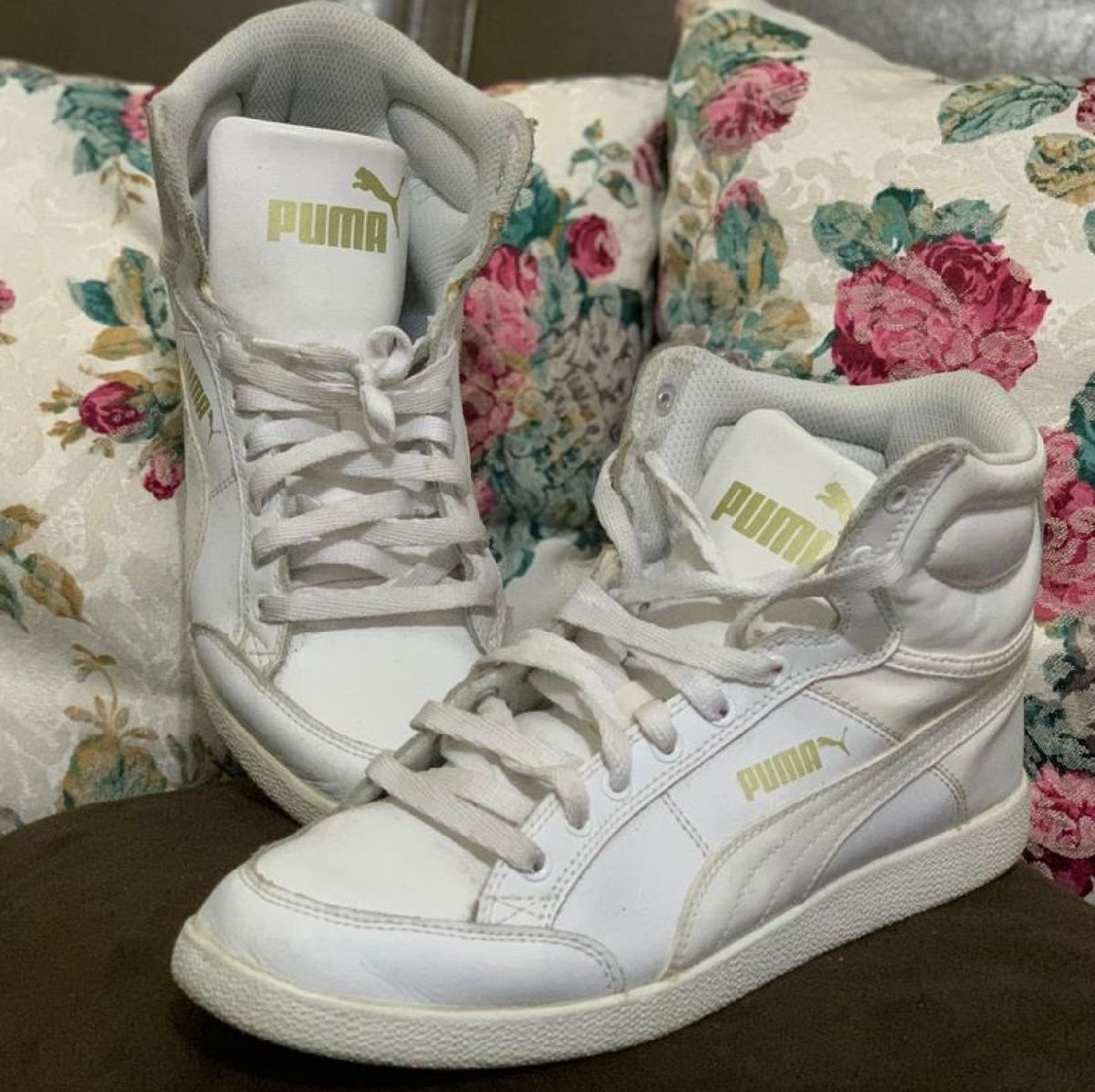 puma cano alto vermelho