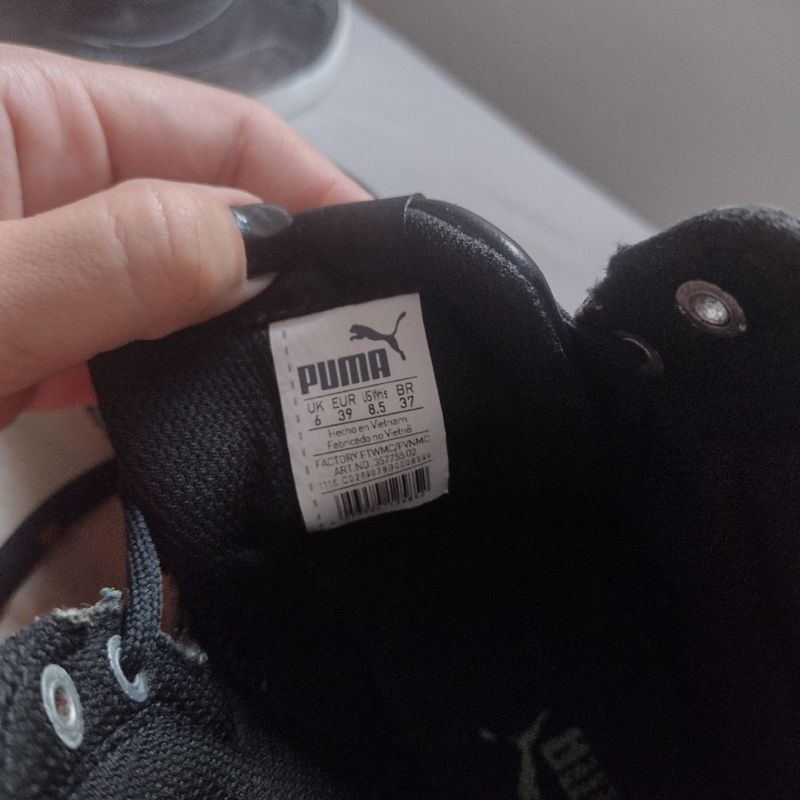 Tênis Puma Cano Alto Preto com Prata 37 Tênis Feminino Puma