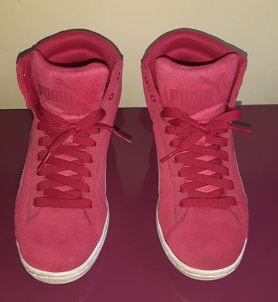 tenis puma feminino cano alto rosa