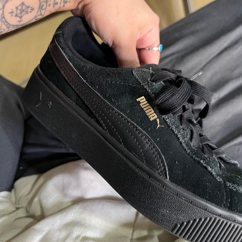 Tenis Puma Classic Suede Feminino Preto Puma Usado 94570639 enjoei