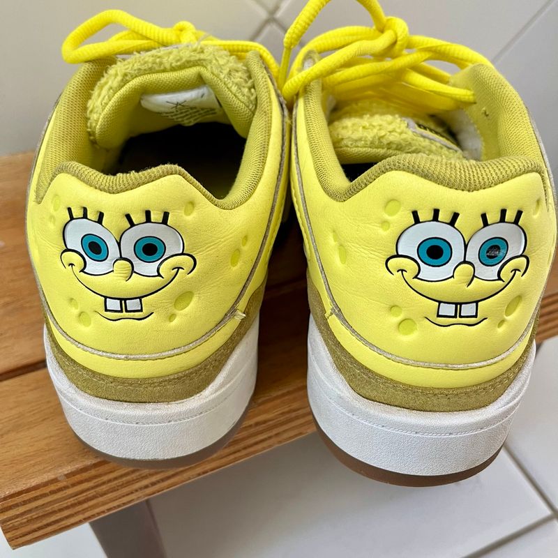 Tênis Puma de Couro Amarelo Bob Esponja Puma Usado 108413556