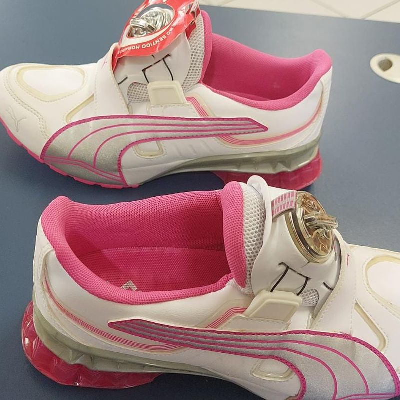 Puma disc branco e rosa best sale