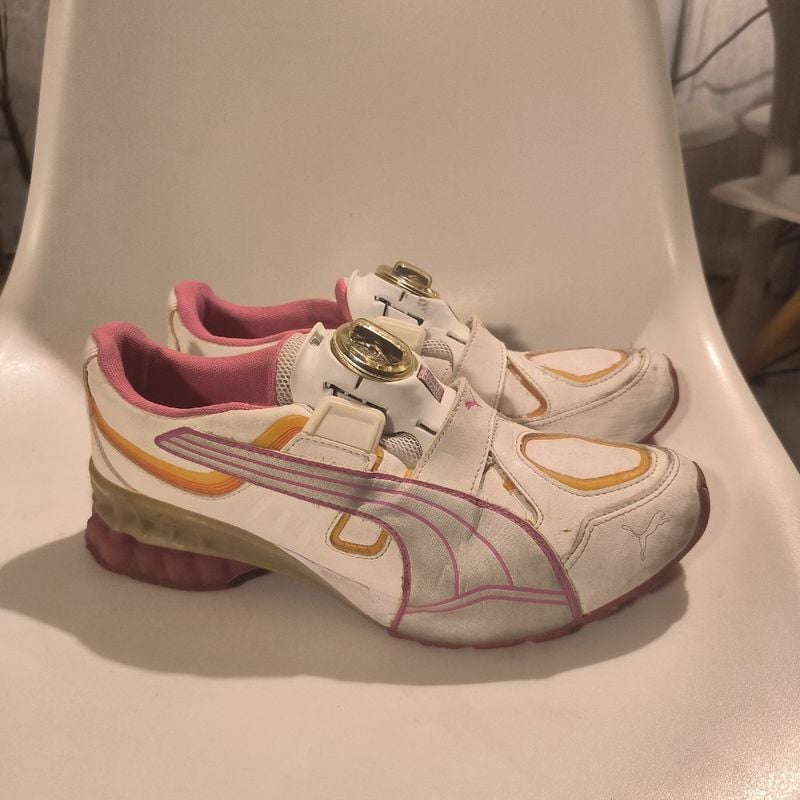 Puma disc feminino store branco e rosa