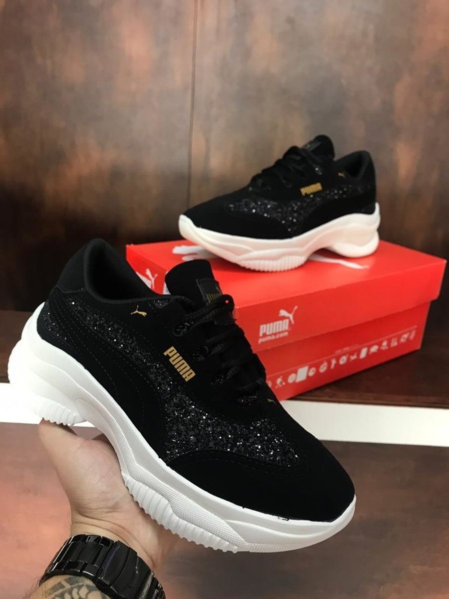 tenis puma preto com brilho