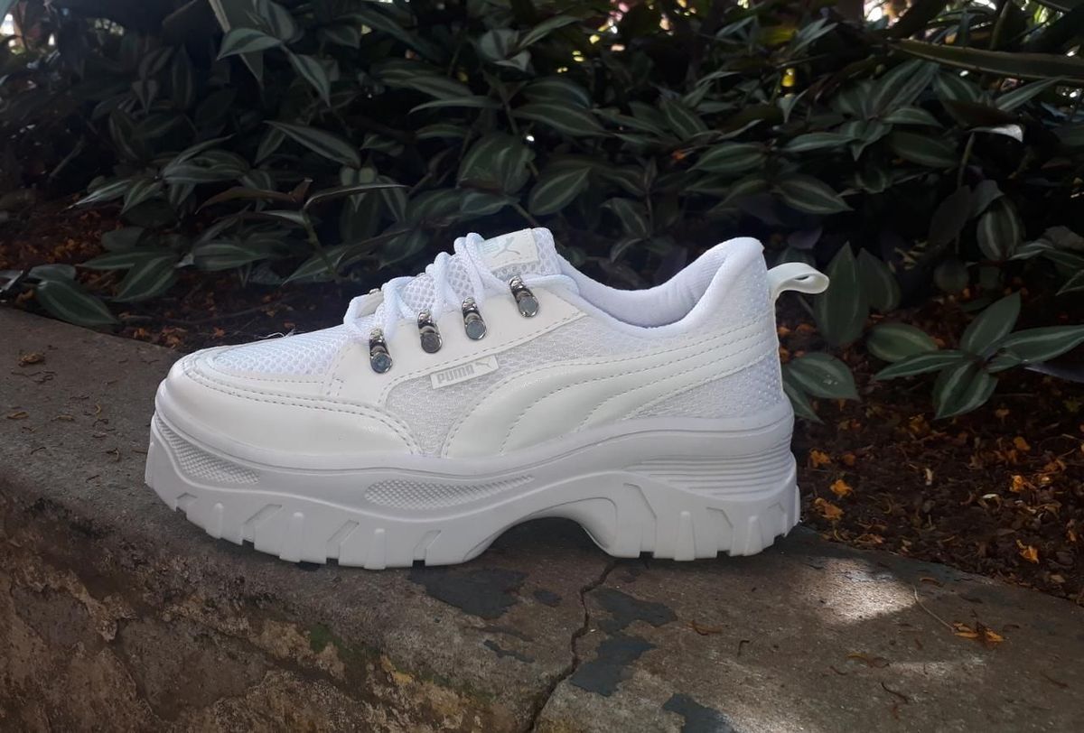 tenis puma plataforma branco