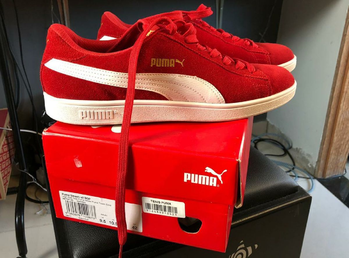 tenis puma smash v2 vermelho