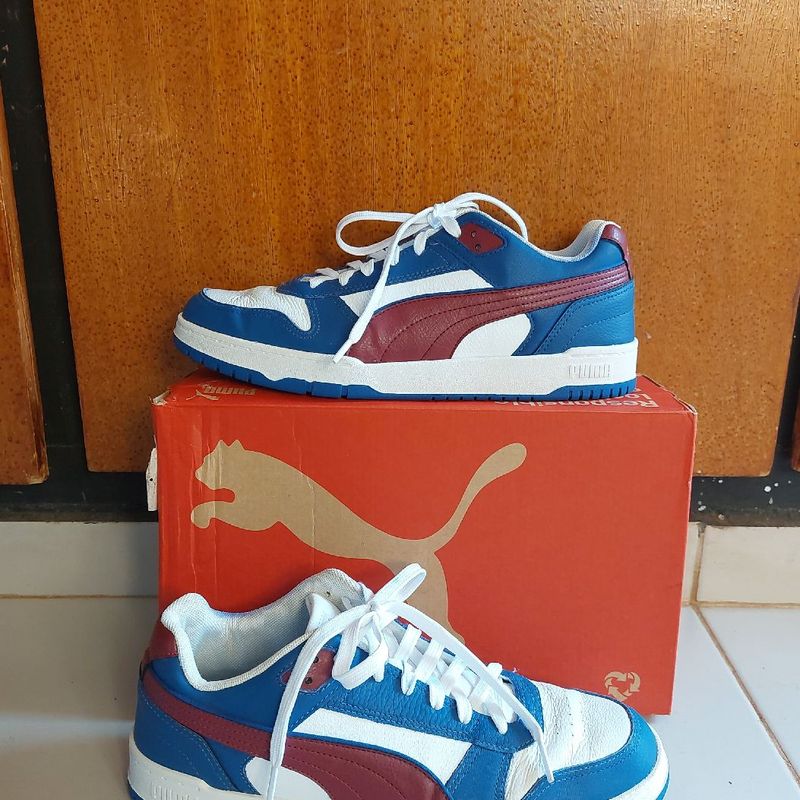 Tenis Puma Streetwear Indoor Mod. Rbd Low Bdp Branco Azul Royal Bordo e Dourado Tam 42 Puma Usado 111028584 enjoei