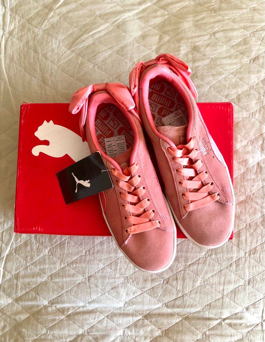 Tênis Puma Suede Bow Varsity Cor de Rosa Novo | Tênis Feminino Puma ...