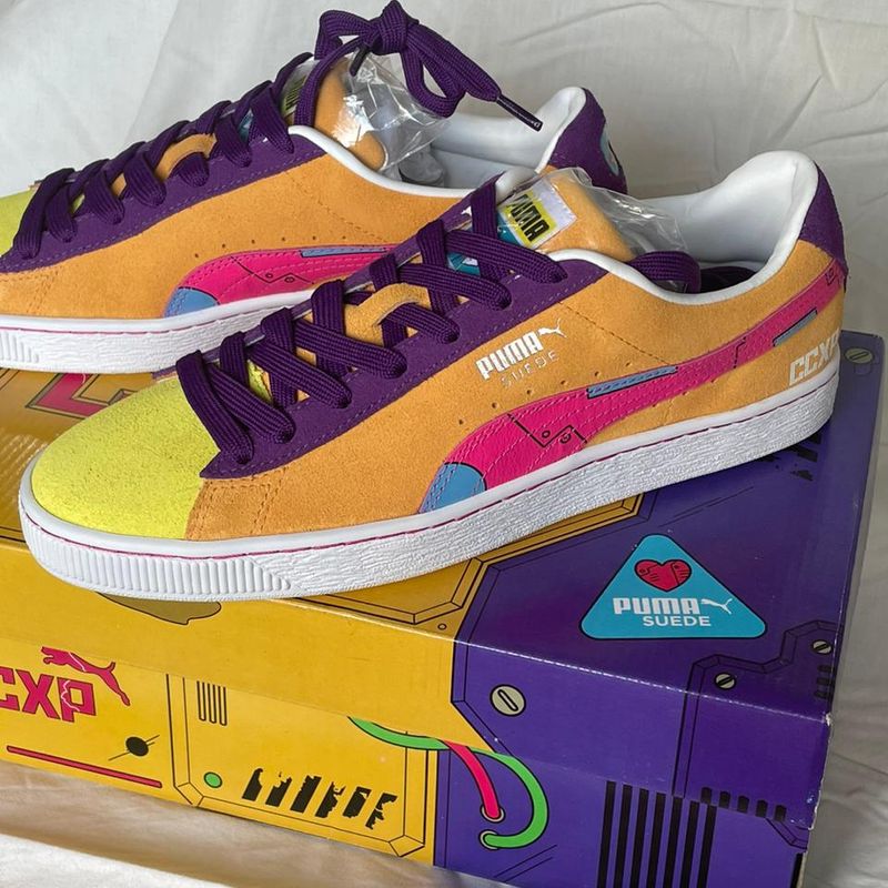 B9  CCXP ganha tênis personalizado baseado no clássico Puma Suede em  homenagem aos 5 anos de existência • B9