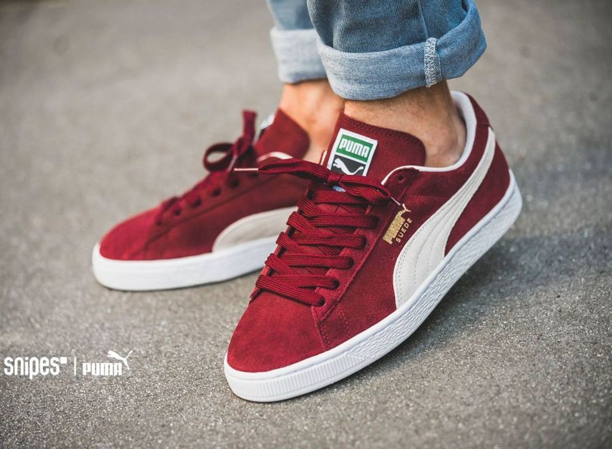 puma suede no pé