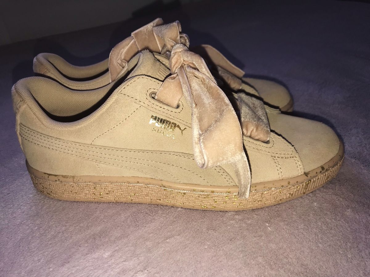 tenis puma suede com laço