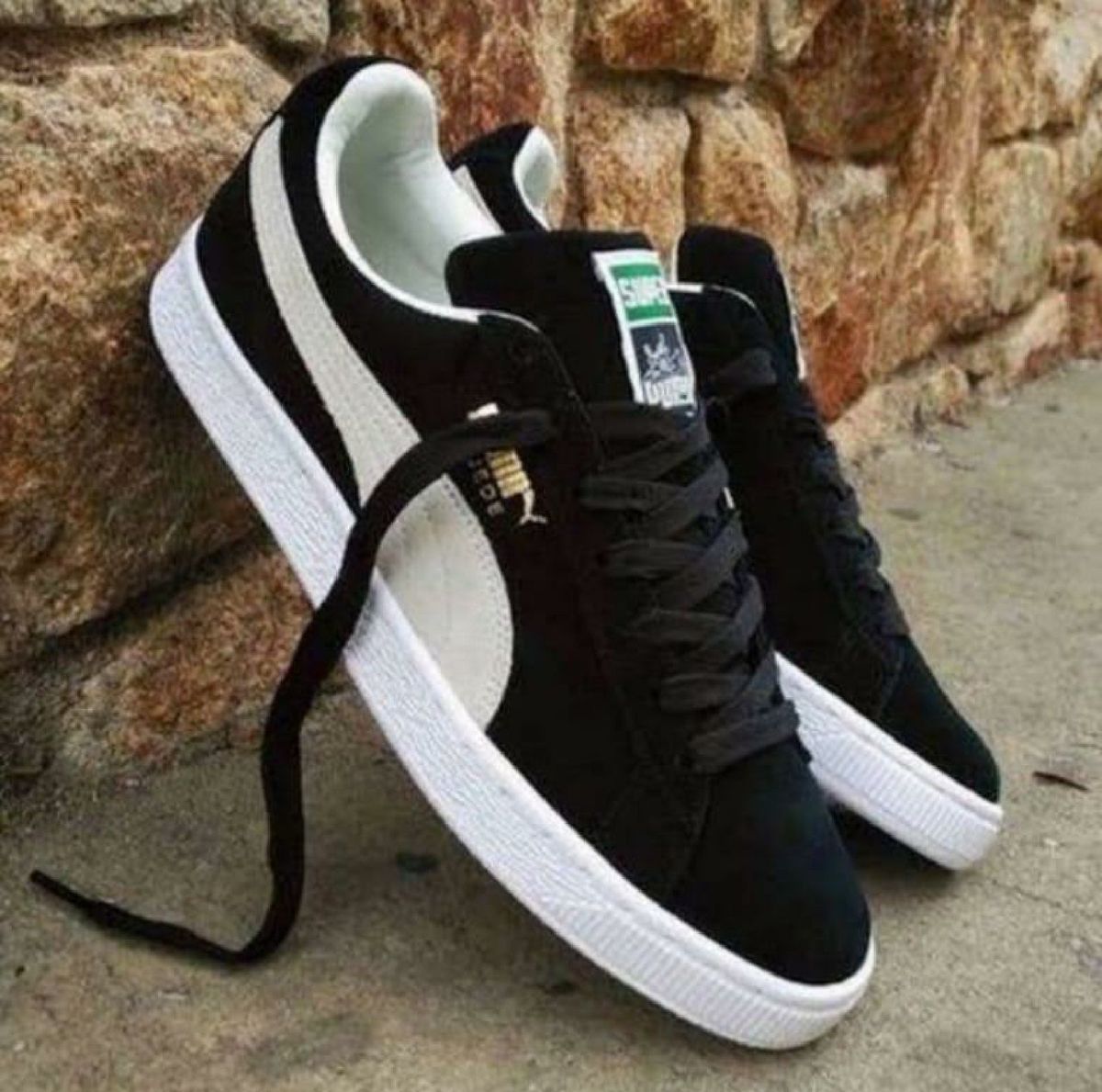 tenis puma suede preto e branco