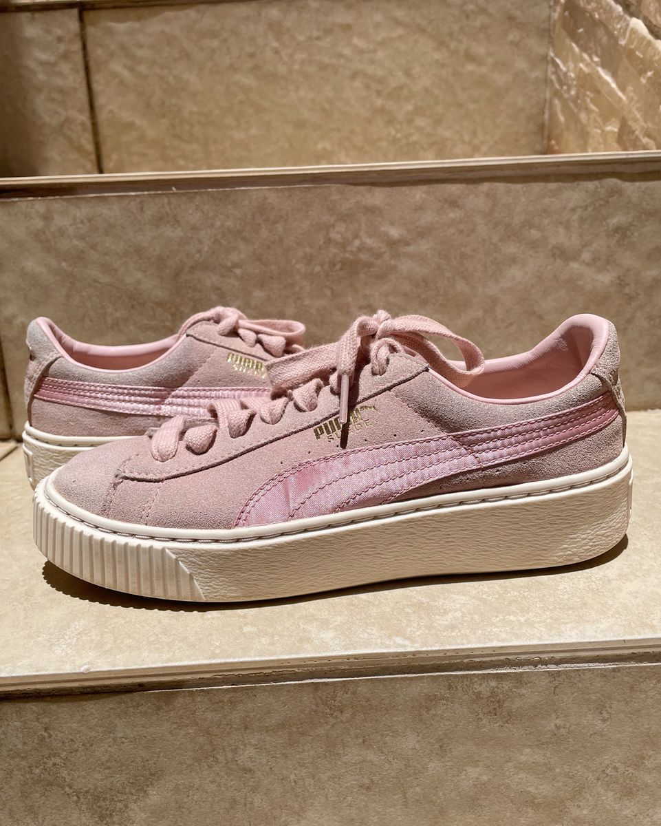 Tênis Puma Suede Rosa Claro | Tênis Feminino Puma Usado 63228673 | enjoei