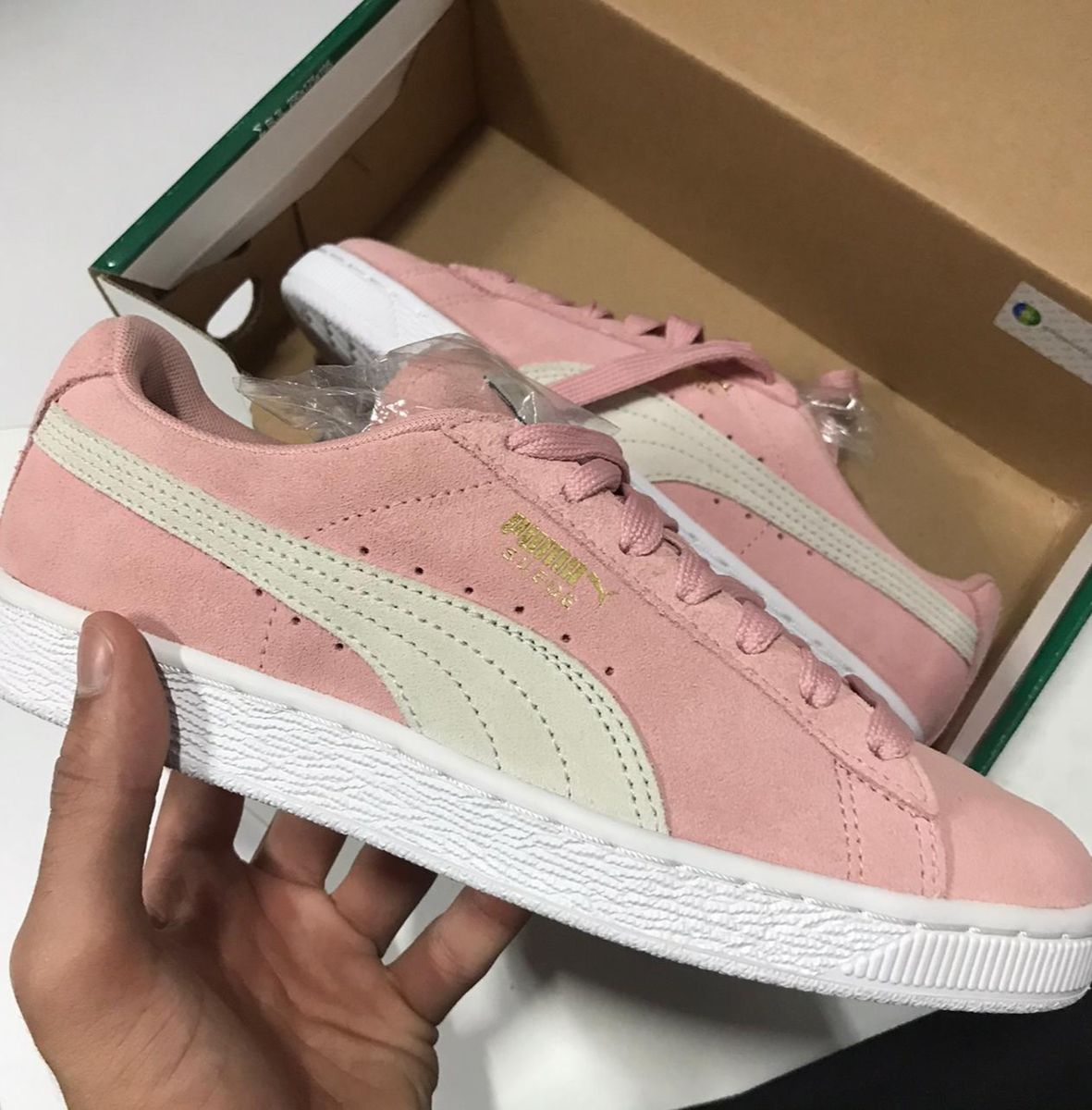 Tênis Puma Suede Rosa Original!! | Tênis Feminino Puma Nunca Usado ...