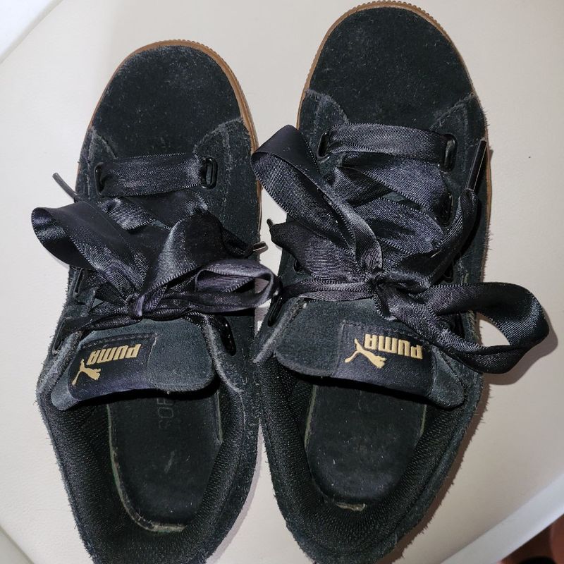 Tênis Puma Vikky Platform Ribbon Feminino Preto Puma Usado