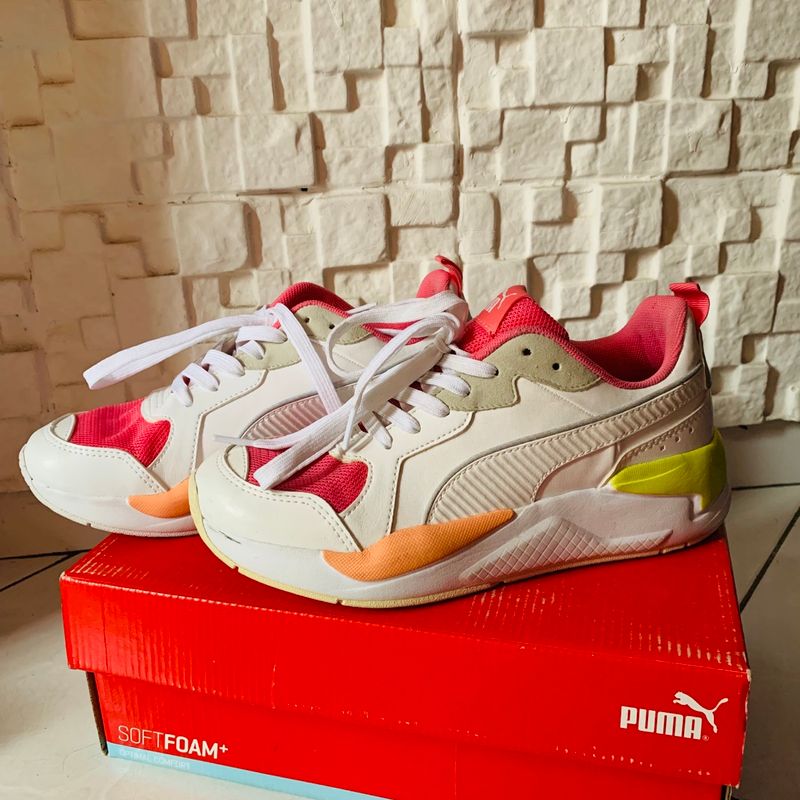 Tênis Puma X-Ray Game Bdp Branco/Rosa Confortável Tênis Feminino