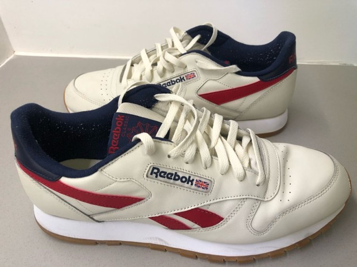 Tenis Reebok Brasil - Reebok Classic Leather Masculino Branco/Luz Cinzentas