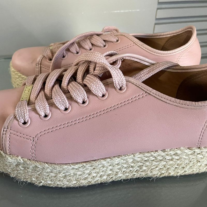 Tênis flatform sale vizzano espadrille rosa