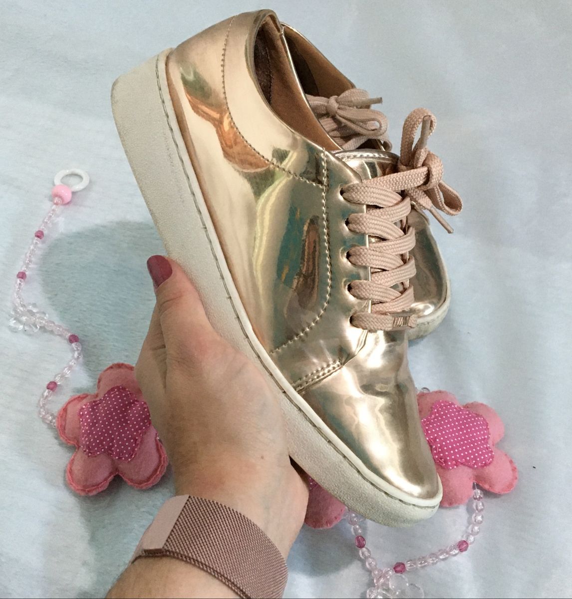 tenis vizzano rose metalico