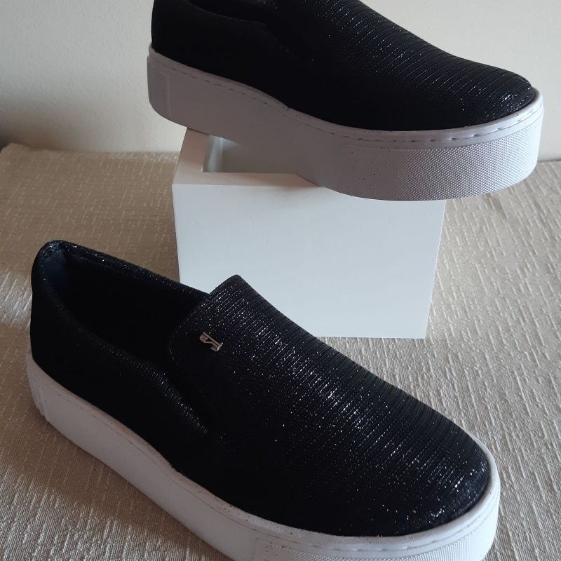 Tênis Santa Lolla Slip On Glitter Preto 36 Tênis