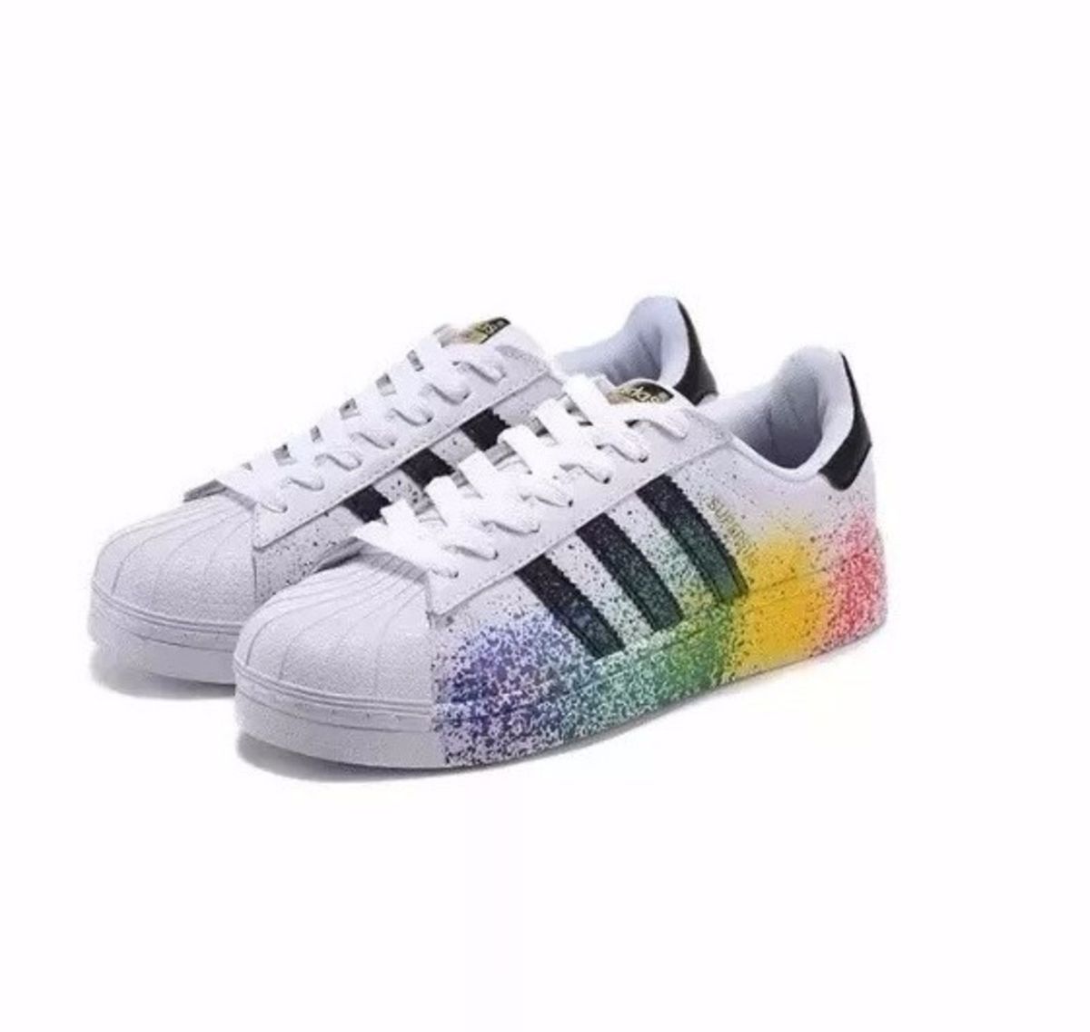 tenis adidas superstar colors spray colorido pichado