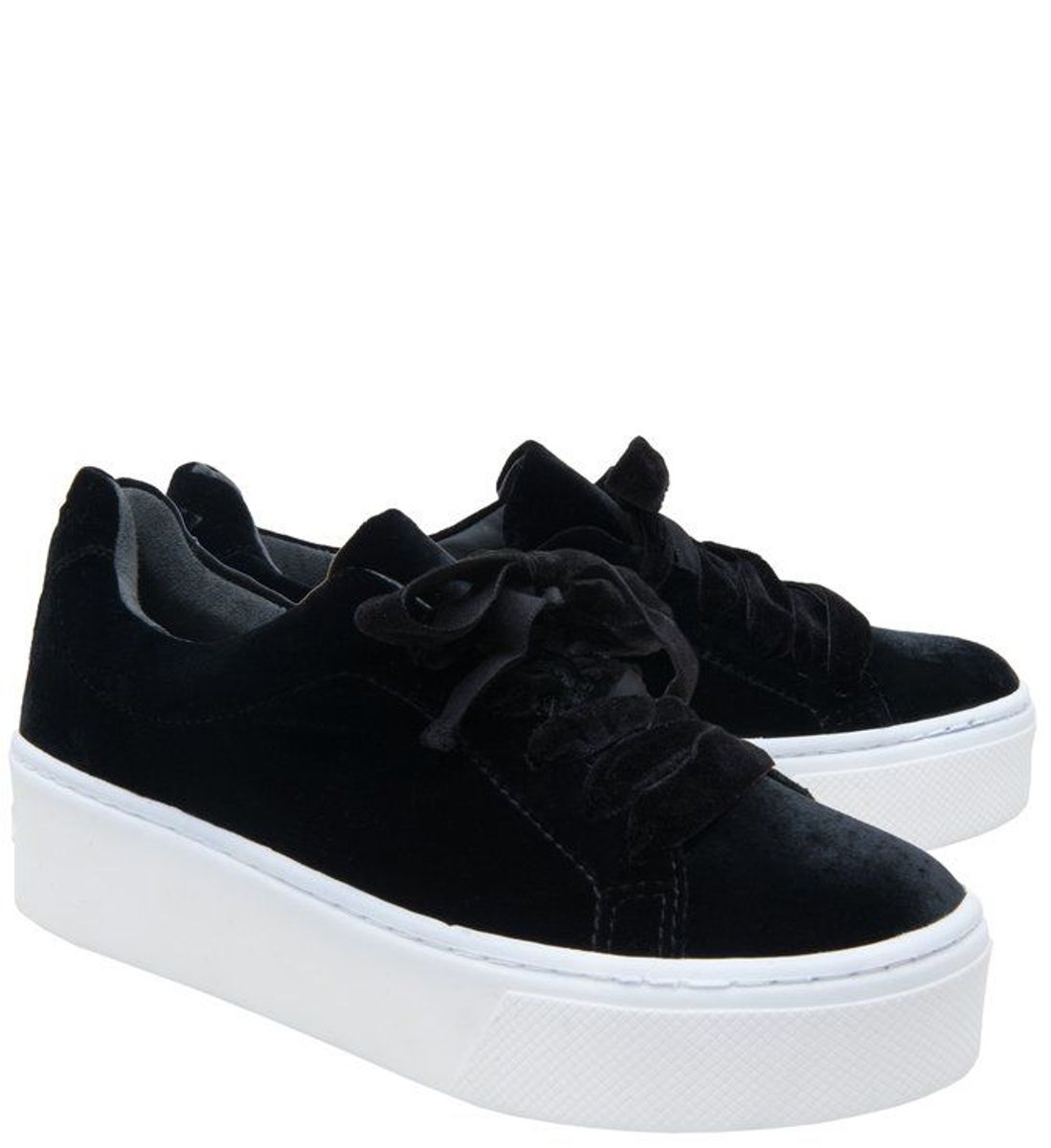 tenis preto veludo feminino