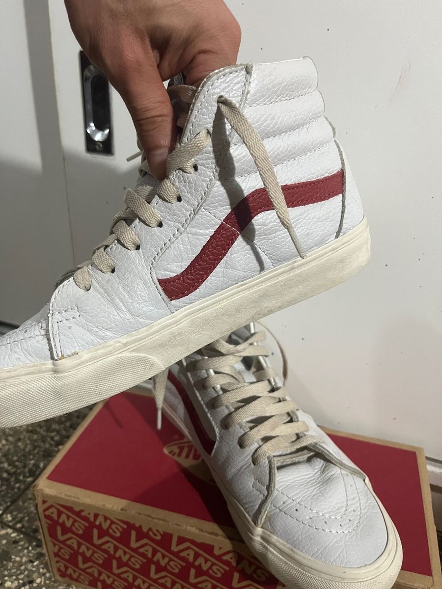 rb318　3月22日迄 Tênis Sk8-Hi Vintage Leather Blanc de Blanc Multi | Vans Usado