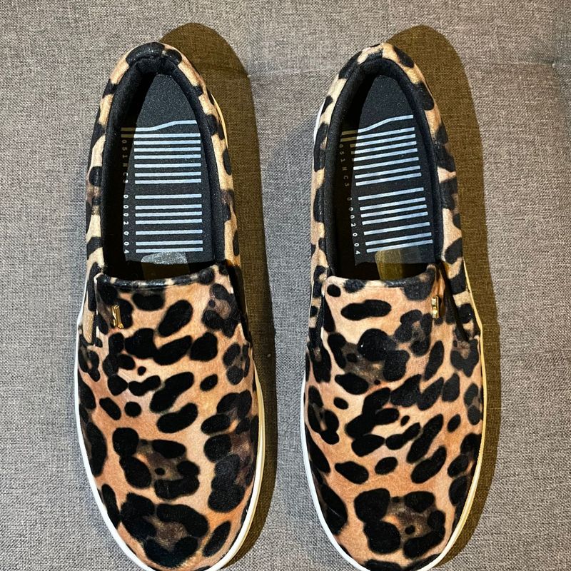 Tênis Slip On Aveludado Animal Print Santa Lolla 37 Tênis
