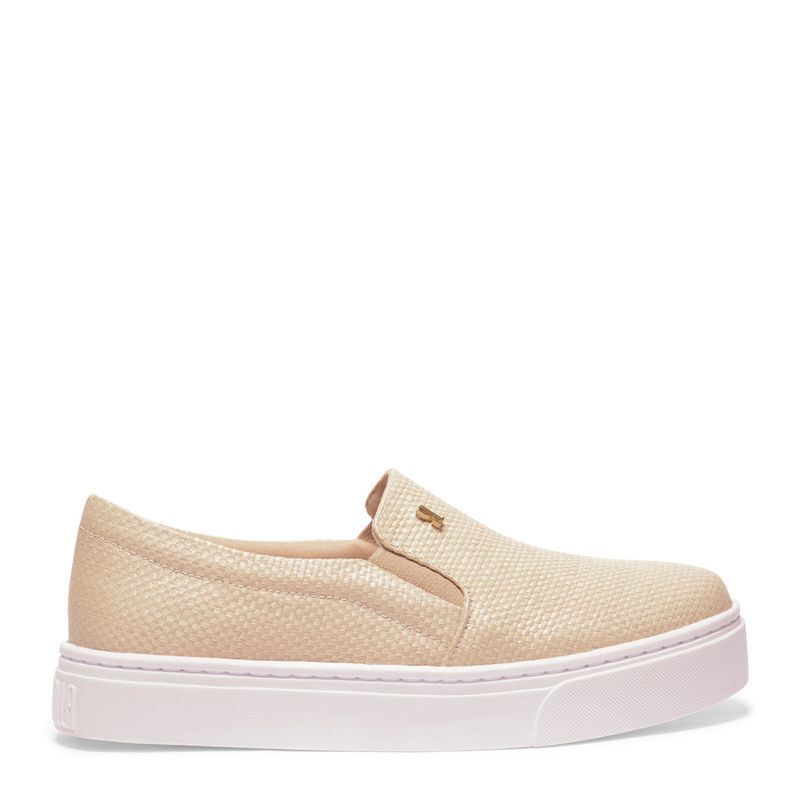 Tenis Slip On Palha Bege T nis Feminino Santa Lolla Nunca Usado