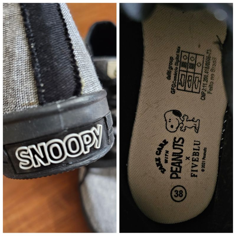 Tênis Snoopy Tipo All Star Cano Alto Fiveblu Nunca Usado
