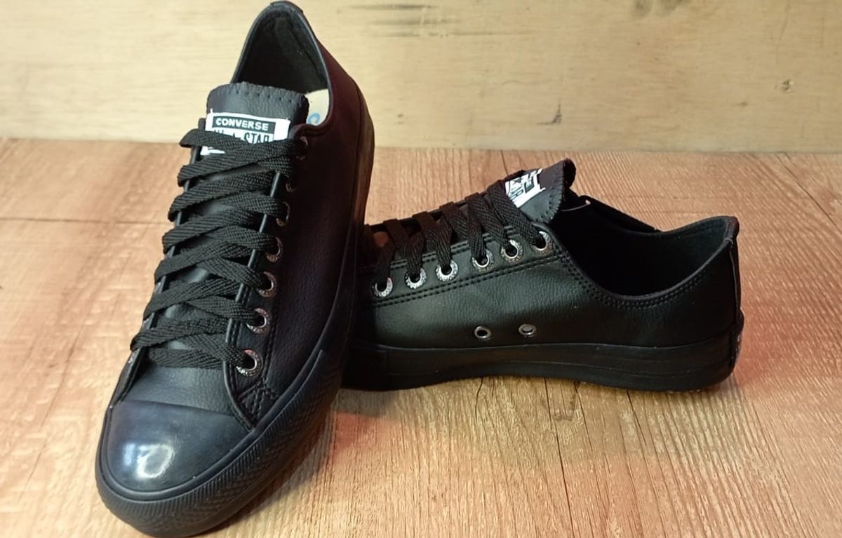 Tenis Star Masculino e Feminino All Black Couro Sintético Nunca