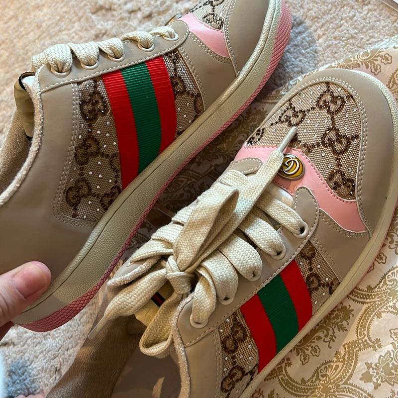 Tenis gucci com store strass