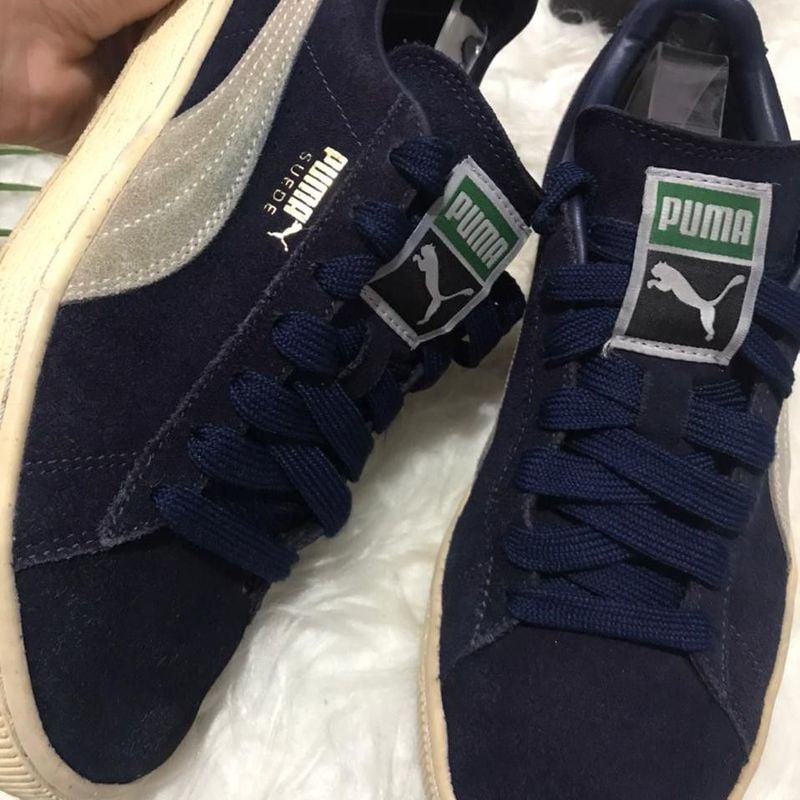 Tênis Suede Clássico Feminino/Masculino Azul Marinho Forma Grande