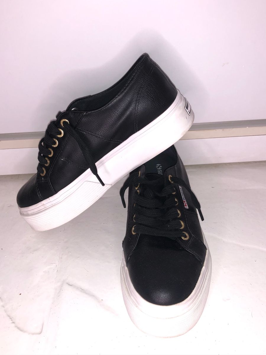 superga preto plataforma