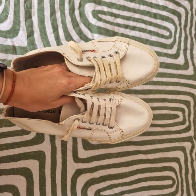 Superga sales couro branco