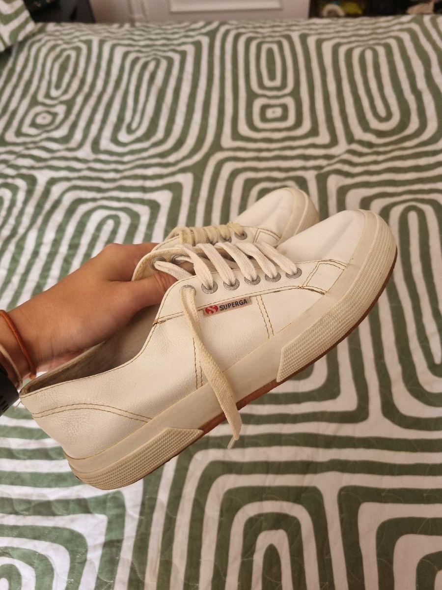 Superga store couro branco