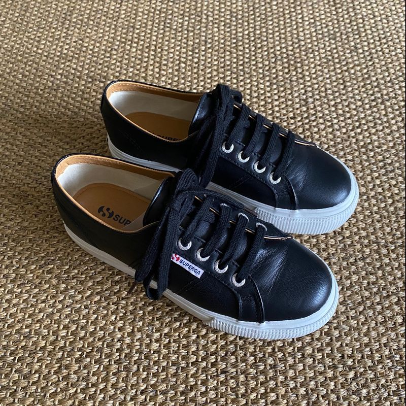 Superga store preto plataforma