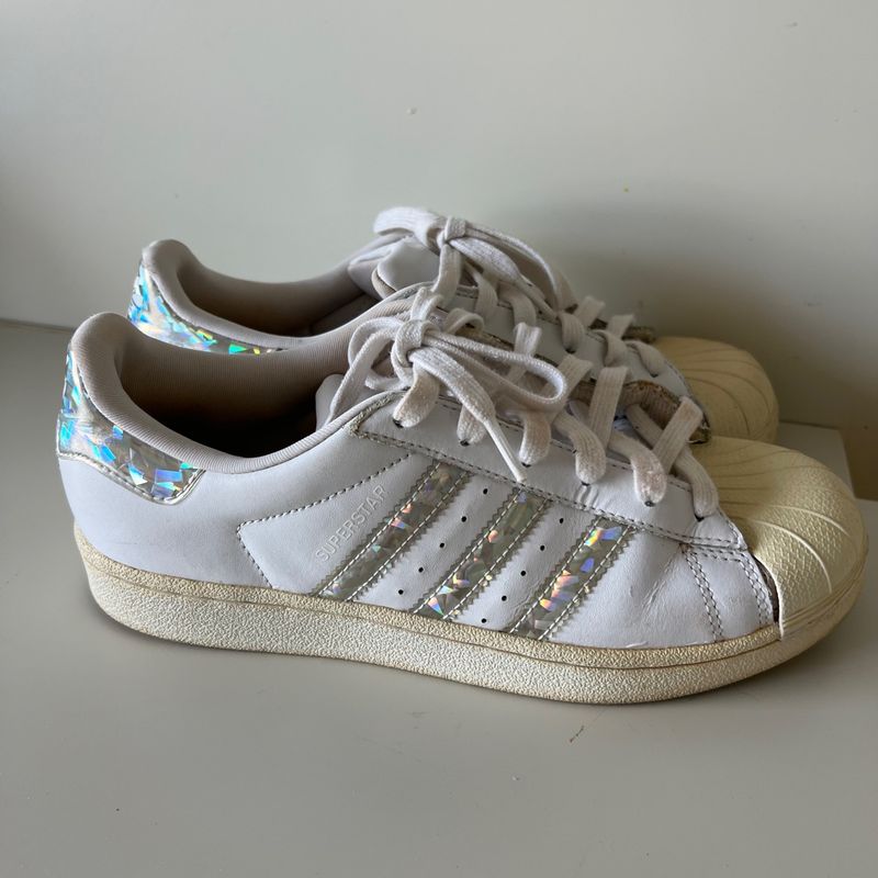 T nis Superstar Adidas Hologr fico T nis Feminino Adidas Usado