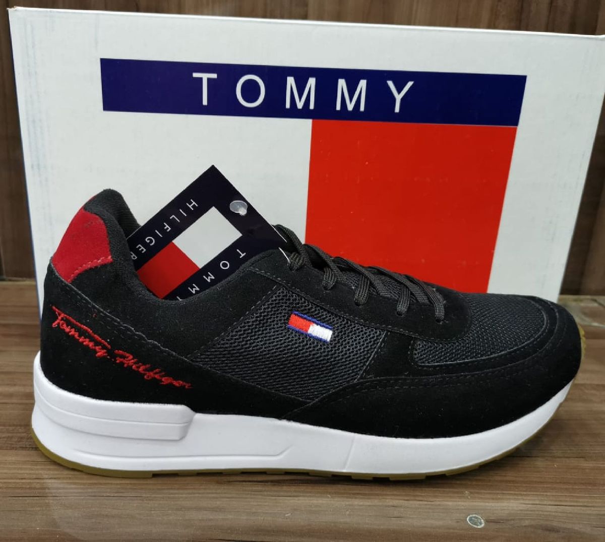 Tenis tommy hilfiger masculino 2024 vermelho