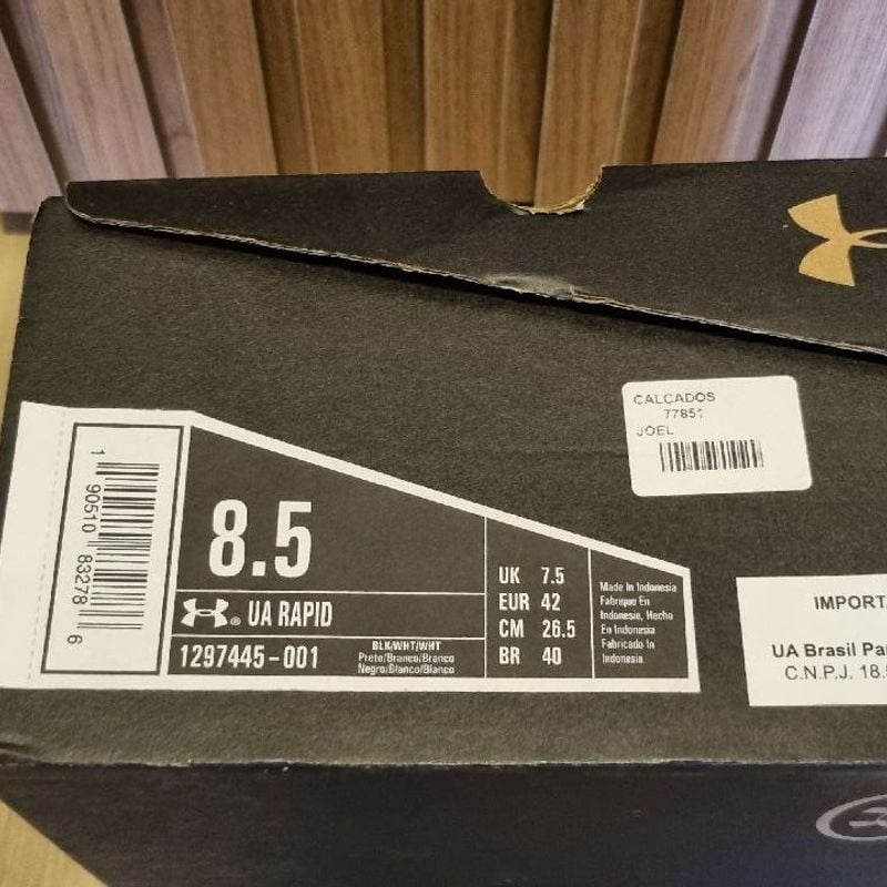 Tênis under armour 2024 ua rapid preto