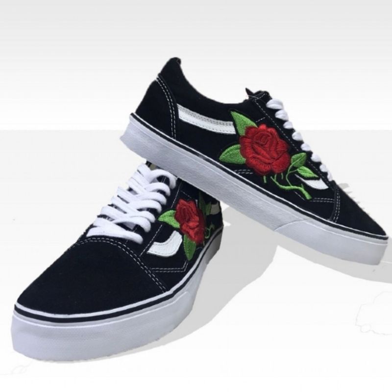 Tênis vans old skool sales black rose