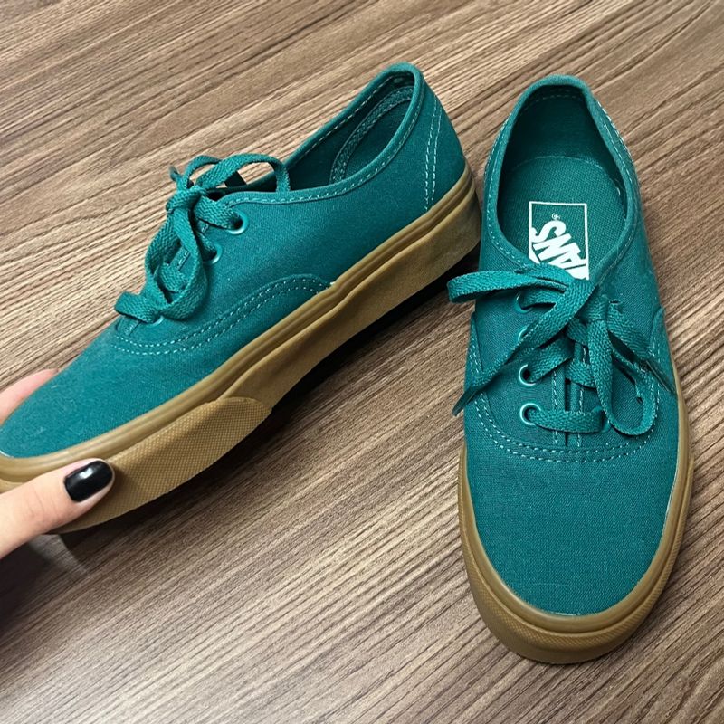 Vans Verde com Detalhe em Couro | Tênis Feminino Vans Usado 89177493 |  enjoei