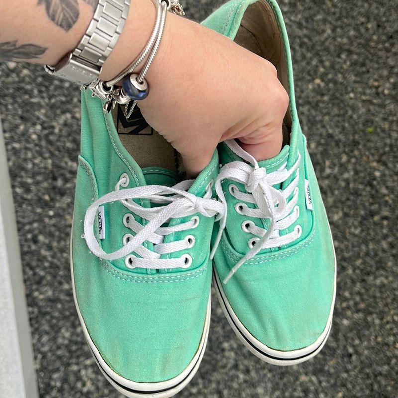 Vans Verde com Detalhe em Couro | Tênis Feminino Vans Usado 89177493 |  enjoei