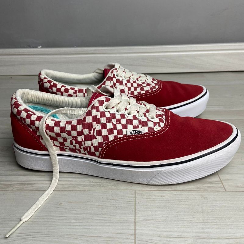 Tênis Vans Era Vermelho Xadrez Vans Usado 99404743 enjoei